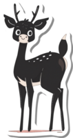 Adorable Black Fawn with Small Antlers Stands Tall png