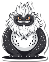 Grumpy White Haired Monster Creature Design png
