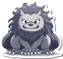 A Grey Furry Creature With Sharp Claws and a Grin png