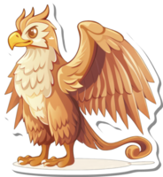 A Golden Gryphon Stands Proudly Displaying Its Wings png