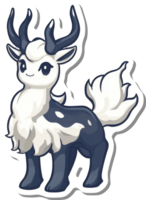 Adorable Anthropomorphic Deer with Fluffy White Fur png