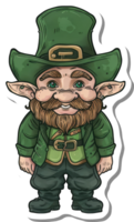 A jovial leprechaun in a green coat and hat png