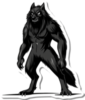 A Powerful Black Werewolf Stands Tall Showing Sharp Claws png