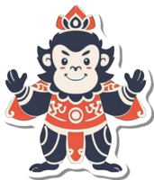 A Cartoon Monkey King in Traditional Chinese Attire png
