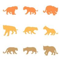 Simple Leopard Illustration Design Set vector