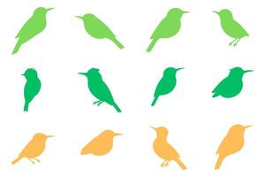 Simple Common Tailorbird Illustration Design Set vector