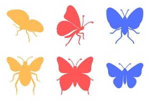 Simple Butterfly Illustration Design Set vector