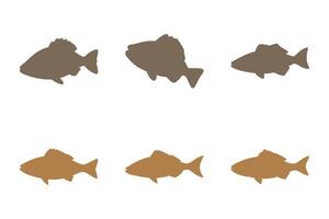 Simple Cod Fish Illustration Design Set vector