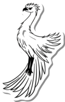 Majestic Bird with Long Tail Feathers and Sharp Beak png