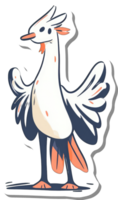 A whimsical stylized bird stands tall and proud png