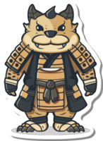 Adorable Tan Monster Wears Samurai Armor png