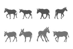 Simple Anoa Illustration Design Set vector