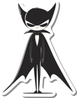 A stylized bat character stands tall in a dark cape png