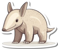 Adorable Cartoon Aardvark Standing On A Plain White Surface png