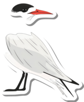 A stylized illustration of a white bird with a red beak png