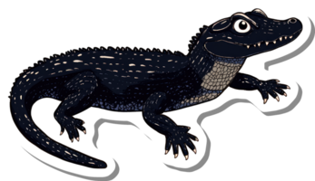 A Cartoon Illustration Of A Black Alligator png