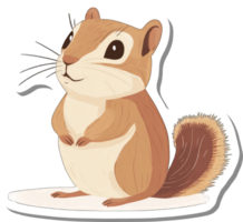 Adorable Cartoon Squirrel Sitting Contentedly png