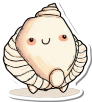 Adorable Cartoon Seashell Character Smiling Happily png