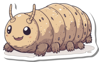 Adorable Cartoon Creature With Antennas And Segmented Body png