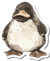Adorable chubby duckling stands proudly displaying its fluffy feathers png