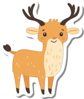 Adorable Cartoon Deer With Antlers Stands Happy png