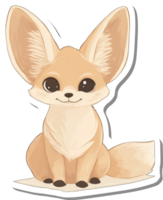 Adorable Fennec Fox Sitting Calmly On White Background png