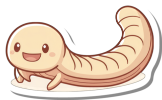 Happy Cartoon Worm With Segmented Body png