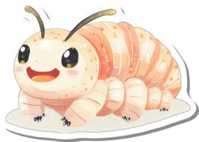 Adorable Cartoon Creature Resembling A Happy Worm png