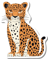 A Spotted Leopard Sitting Calmly and Serene png