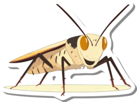 A Happy Cartoon Grasshopper Stands on a Small Platform png