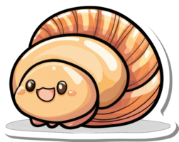 Adorable Cartoon Snail With Orange Shell png