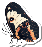 Elegant Butterfly with Dark Wings and Orange Accents png