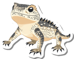 A Spotted Tan Lizard Stands on All Fours png