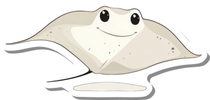 A Happy Stingray Cartoon Character Swims Cheerfully png