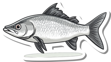 A Detailed Illustration Of A Silver Fish png