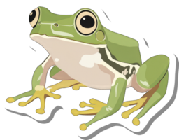 A Green Tree Frog Sitting On A White Background png