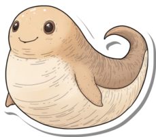 Happy Aquatic Creature With A Curled Tail png
