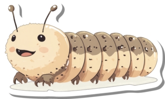 A Happy Cartoon Caterpillar Crawls Along png