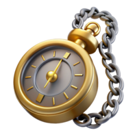 Golden Clock with Chain png