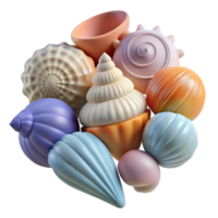 Isometric Abstract Shell Shapes png