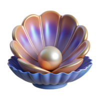 Isometric Render of a Pearl in a Shell png
