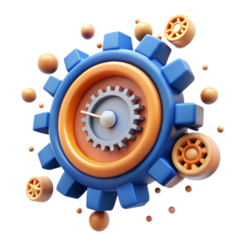 3d framställa av förregling kugghjul systemet abstrakt bakgrund bild png