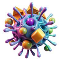 Vibrant 3D Render of Abstract Colorful Globular Structure png