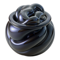 Dark Glossy Abstract 3D Render of Intertwined Forms png