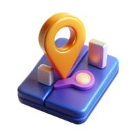 3D Illustration Location Map Pointer Navigation App Icon png