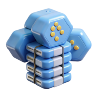 Abstract 3D Render Hexagon Data Blocks Illustration Digital Technology, Network, Cloud Computing, Data Storage, System, Server, Infrastructure, Connection, Cybersecurity, Database png