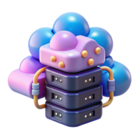 3D Illustration of Cloud Computing Server Stack png
