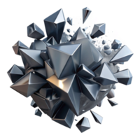 Abstract 3D Render Metallic Crystal Cluster Explosion Background Image png