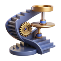 Abstract 3D Render of Gear-Driven Staircase png