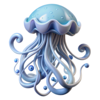 3d render do uma caprichoso medusa ilustração png